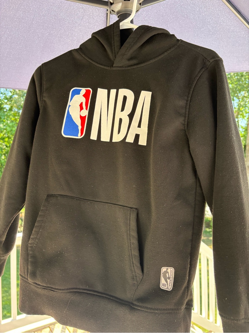 NBA Black Fleece-Lined Pullover with Logo Tag